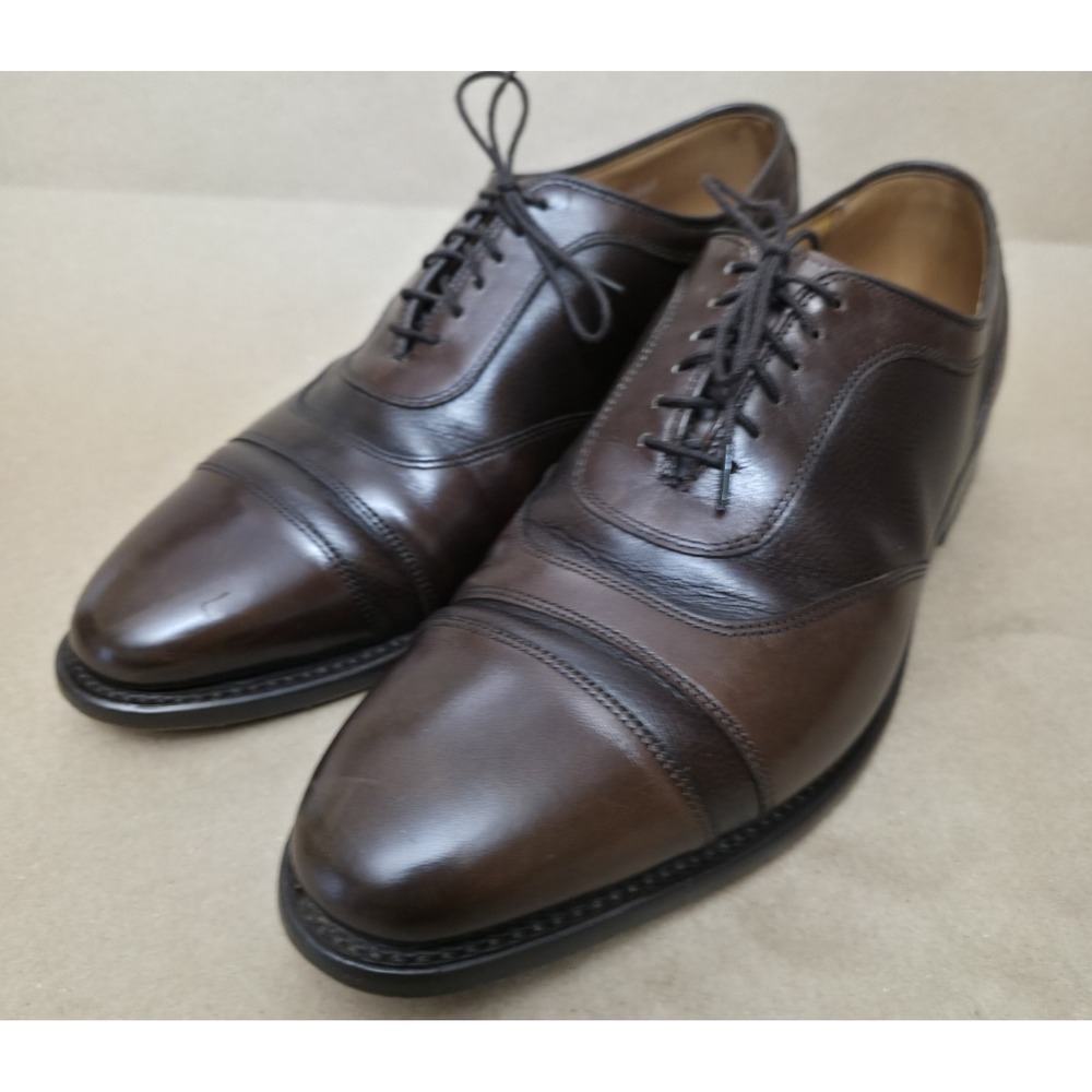 Allen Edmonds Winhall (Sz 9D) Shoes Mens Brown Two Tone Leather Cap Toe Oxford